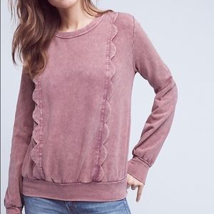 Anthropologie scalloped sweatshirt